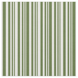 Dark Olive Green & White Striped Pattern Fabric