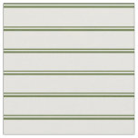 [ Thumbnail: Dark Olive Green & White Stripes Fabric ]