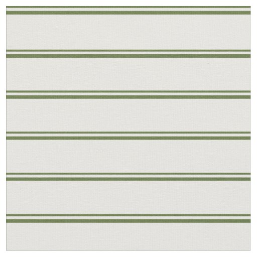 Dark Olive Green & White Stripes Fabric