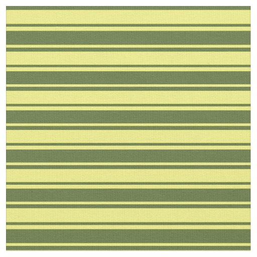 Dark Olive Green & Yellow Stripes Pattern Fabric