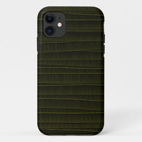 Dark olive modern stripes graphic art iPhone 11 case