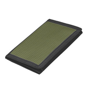 Dark Olive Squares Trifold Wallet