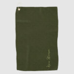 Dark olive textured  golf towel
