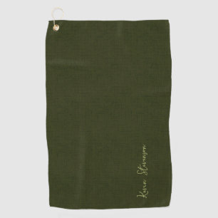 Dark olive textured  golf towel