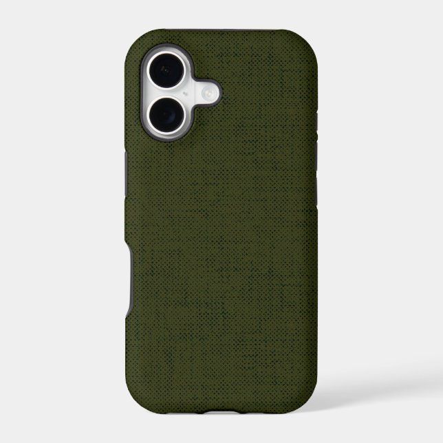 Dark olive textured iphone case (Back)
