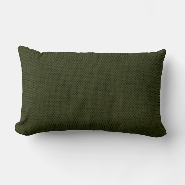 Dark olive textured lumbar pillow (Front)