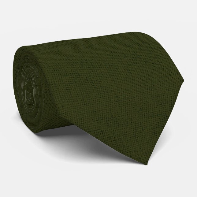 Dark olive textured  neck tie (Rolled)