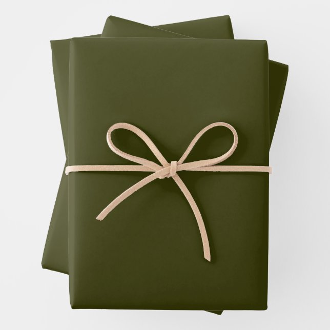 Dark Olive Wrapping Paper Sheets (In situ)