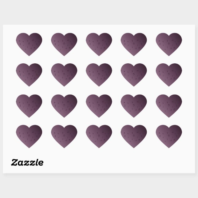 Dark Ombre Musical Notes Heart Sticker (Sheet)