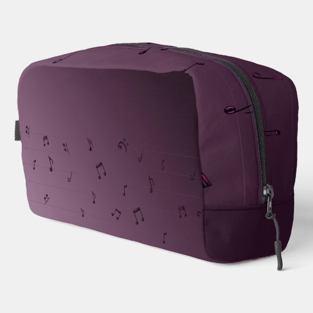 Dark Ombre Musical Notes  Mauve  Dopp Kit (Right Corner)