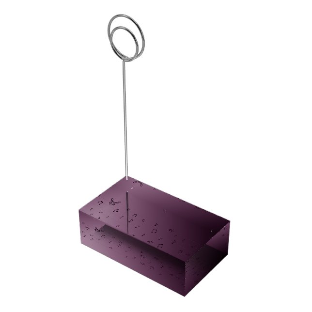 Dark Ombre Musical Notes Mauve Place Card Holder (Corner)