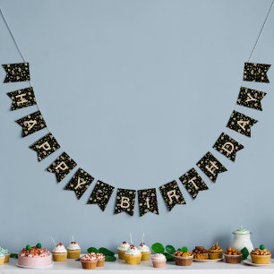 Dark Opossum Botanical Woodland Party Swallowtail Bunting Flags
