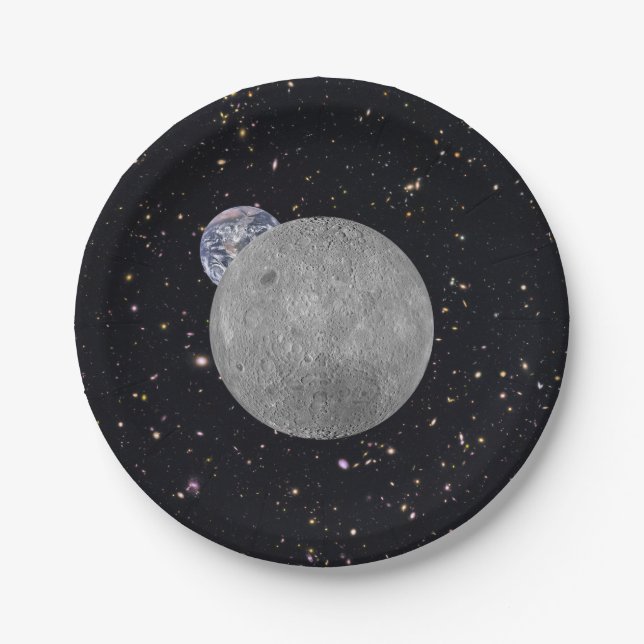 Dark or Far Side of the Moon Paper Plates (Front)