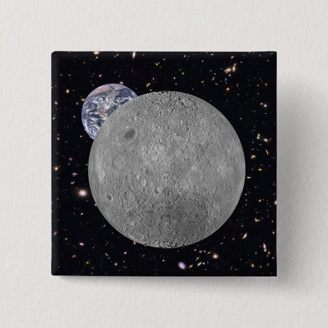 Dark or Far Side of the Moon Starry Sky Pinback Button (Front)