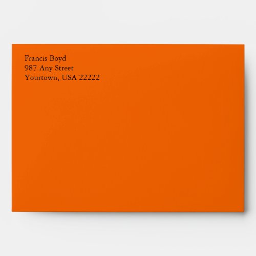 Dark Orange A7 5x7 Custom Pre_addressed Envelopes