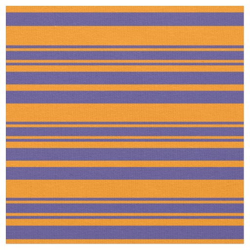 Dark Orange and Dark Slate Blue Lines Fabric