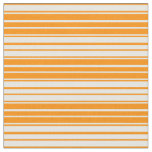 [ Thumbnail: Dark Orange and White Colored Lines Pattern Fabric ]