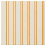 [ Thumbnail: Dark Orange & Beige Lined/Striped Pattern Fabric ]