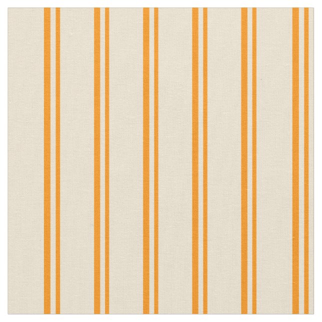 Dark Orange & Beige Lined/Striped Pattern Fabric (Close Up)