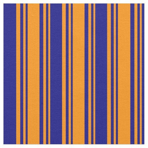 Dark Orange & Blue Striped Pattern Fabric
