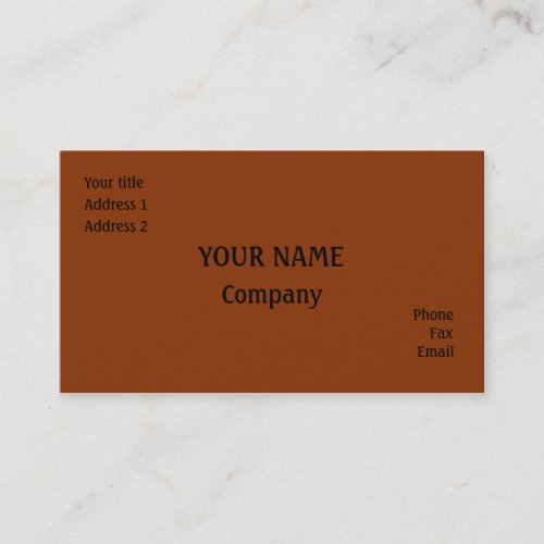 Dark orange business card template