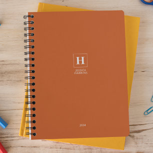Dark Orange Classic Monogram Personal Weekly Planner