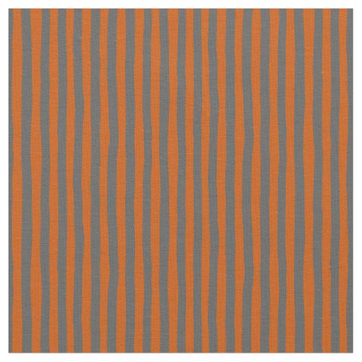 Dark Orange & Dark Gray Wonky Stripes Fabric
