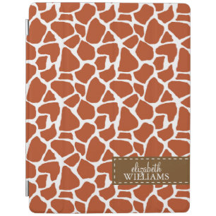 Dark Orange Giraffe Pattern Personalized iPad Smart Cover