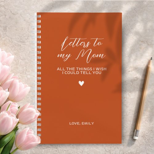 Dark Orange Grief Journal for Loss of Mother