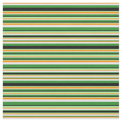 Dark Orange, Lavender, Forest Green, Black & Green Fabric