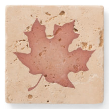 Dark Orange Leaf on Cream