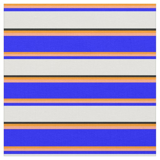 Dark Orange, Light Salmon, Blue, Light Cyan, Black Fabric