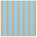[ Thumbnail: Dark Orange & Light Sky Blue Colored Pattern Fabric ]