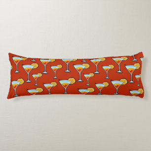 Dark Orange Martini Cocktail Pattern Body Pillow