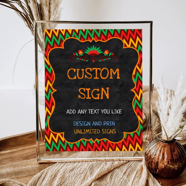 Dark Orange Mexican Birthday Custom Sign Board (Creator Uploaded)