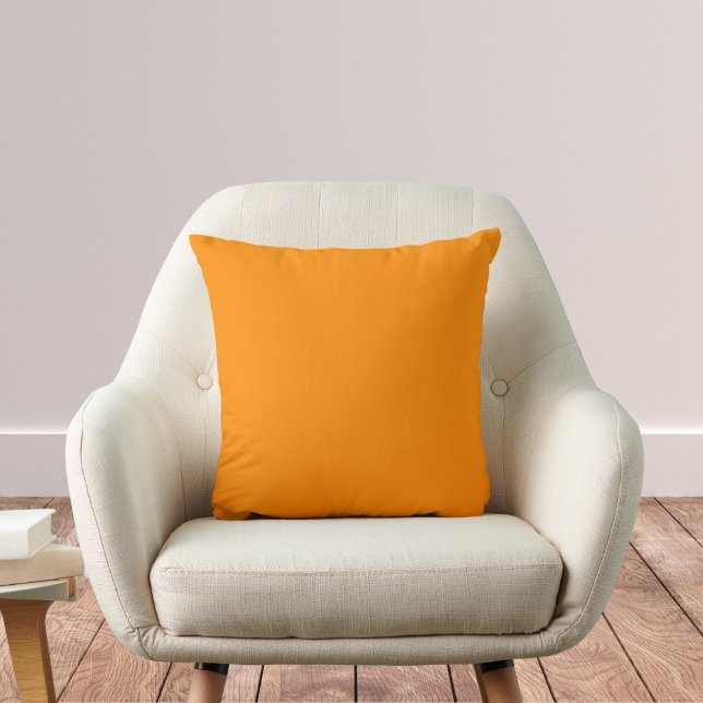 Dark Orange Solid Color Throw Pillow (Creator Uploaded)