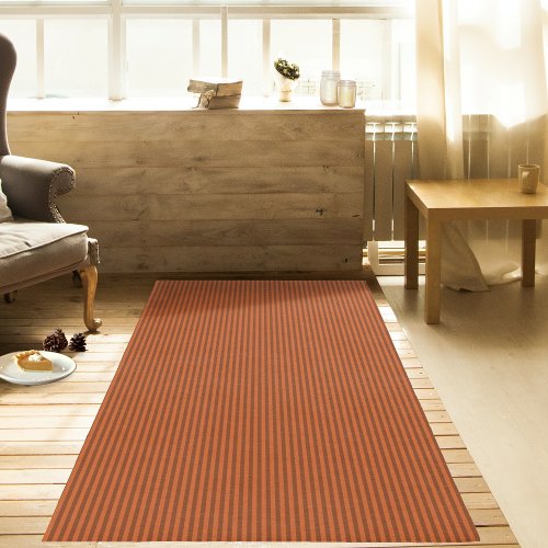 Dark Orange Stripe _ Two_Tone Pumpkin  Sienna Rug