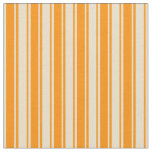 [ Thumbnail: Dark Orange & Tan Stripes Fabric ]