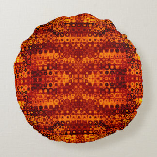 Dark orange throw round pillows pattern.