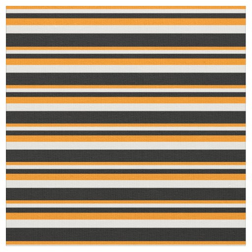 Dark Orange, White, and Black Lines Fabric