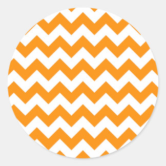 Dark Orange Zigzag Classic Round Sticker