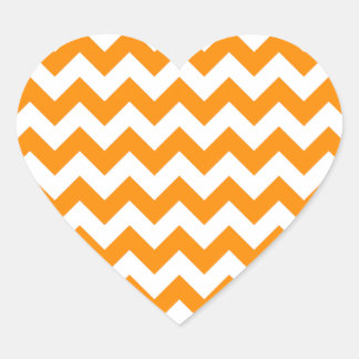 Dark Orange Zigzag Heart Sticker