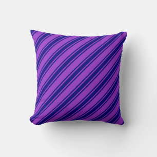 Dark Orchid and Blue Striped/Lined Pattern Pillow