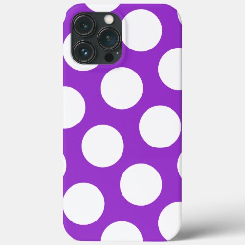 Dark Orchid and White Polka Dots iPhone 13 Pro Max Case