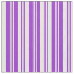 [ Thumbnail: Dark Orchid and White Striped Pattern Fabric ]