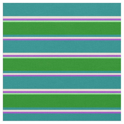 Dark Orchid, Bisque, Teal, Green, and Light Green Fabric