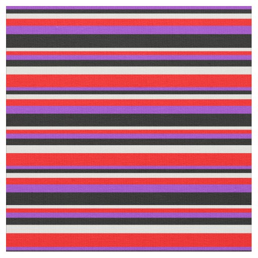 Dark Orchid, Black, Light Cyan, and Red Pattern Fabric