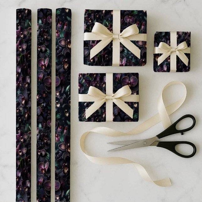 Dark Orchid Gothic Maximalist Wrapping Paper Bundl (Dark Orchid Gothic Maximalist Wrapping Paper Bundle)
