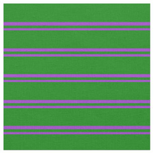 Dark Orchid & Green Striped Pattern Fabric