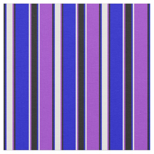 Dark Orchid, Light Yellow, Blue, and Black Lines Fabric
